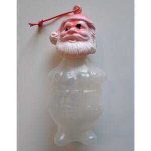 Santa Claus St Nick Christmas Candy Container Ornament Hong Kong Vintage Plastic